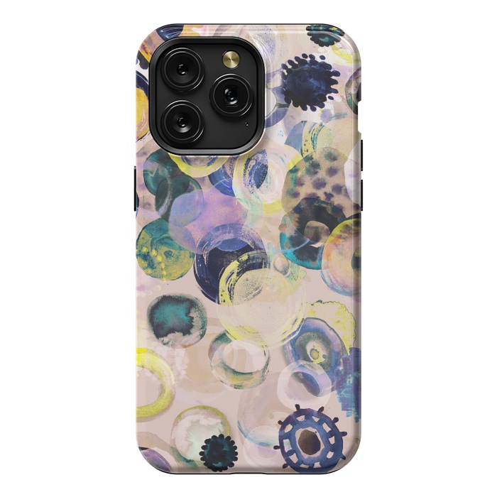 iPhone 15 Pro Max StrongFit Colorful playful watercolour dots by Oana 