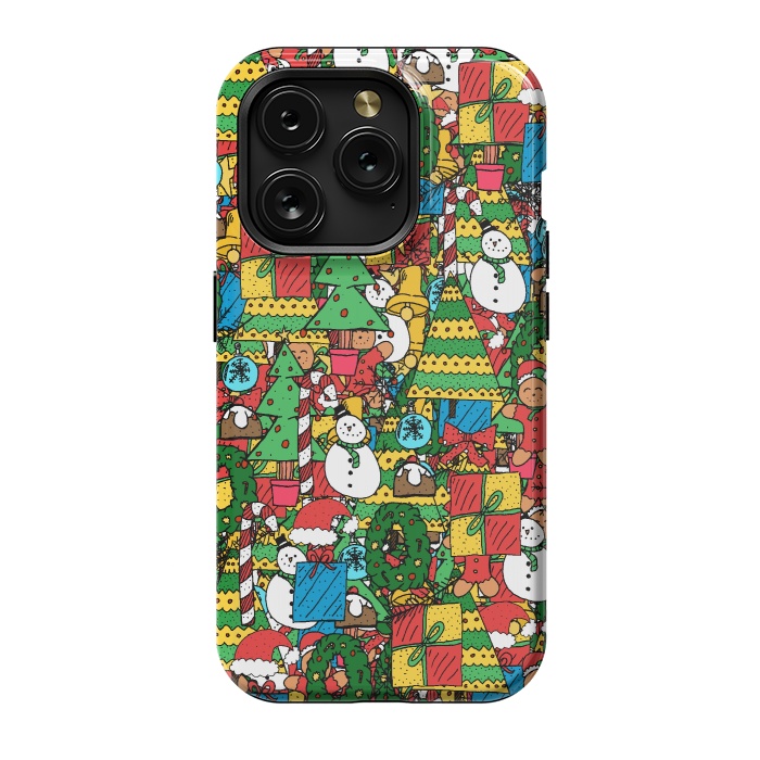 iPhone 15 Pro StrongFit Merry Christmas pattern by Steve Wade (Swade)