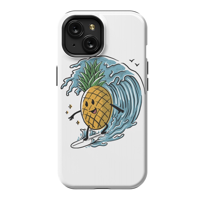 iPhone 15 StrongFit Pineapple Surfing by Afif Quilimo