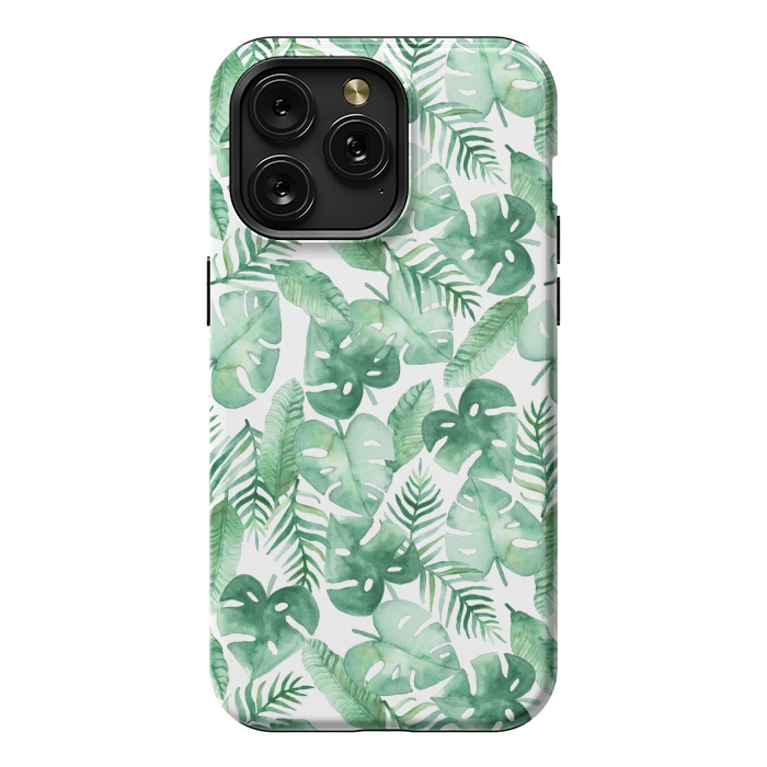 iPhone 15 Pro Max StrongFit Tropical Jungle on White by Tangerine-Tane