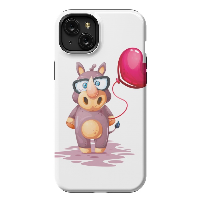 iPhone 15 Plus StrongFit cute rhino by haroulita