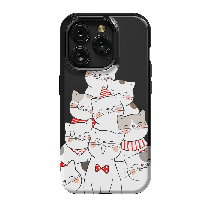 iPhone 15 Pro StrongFit christmas cats by haroulita