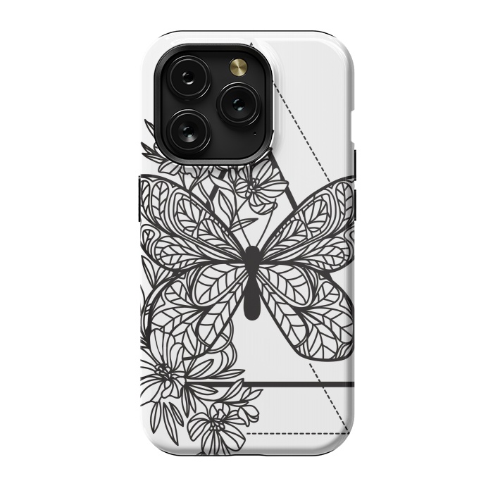 iPhone 15 Pro StrongFit bw butterfly by haroulita