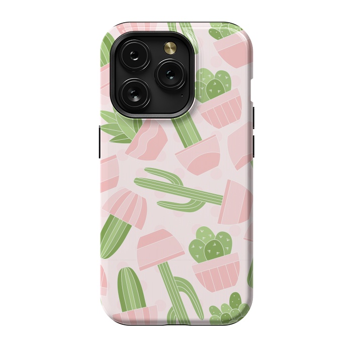 iPhone 15 Pro StrongFit funny cactus print by MALLIKA