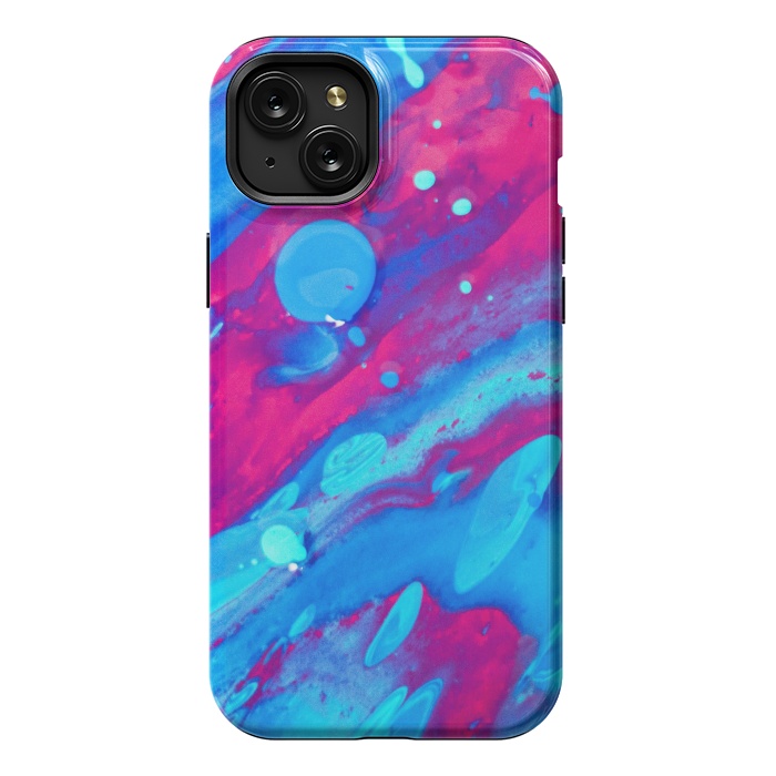 iPhone 15 Plus StrongFit Pink and blue abstract painting  by Winston