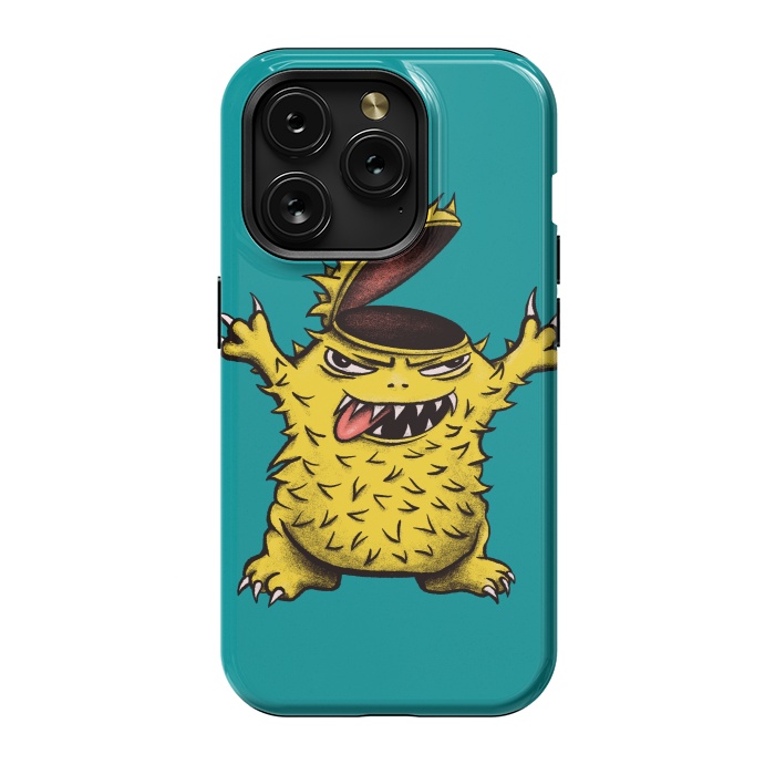 iPhone 15 Pro StrongFit Crazy Brainless Chicken Monster Character by Boriana Giormova