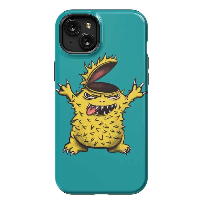 iPhone 15 Plus StrongFit Crazy Brainless Chicken Monster Character by Boriana Giormova