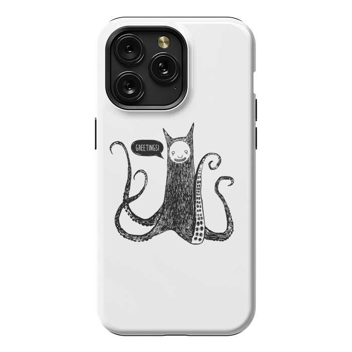 iPhone 15 Pro Max StrongFit Greetings from the kraken cat by Laura Nagel