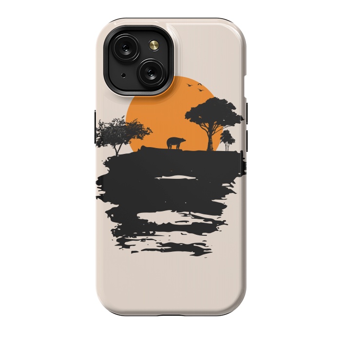 iPhone 15 StrongFit Bear Travel on Mountain by Creativeaxle