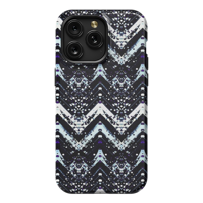 iPhone 15 Pro Max StrongFit Snowy mountains zigzag ethnic pattern by Oana 