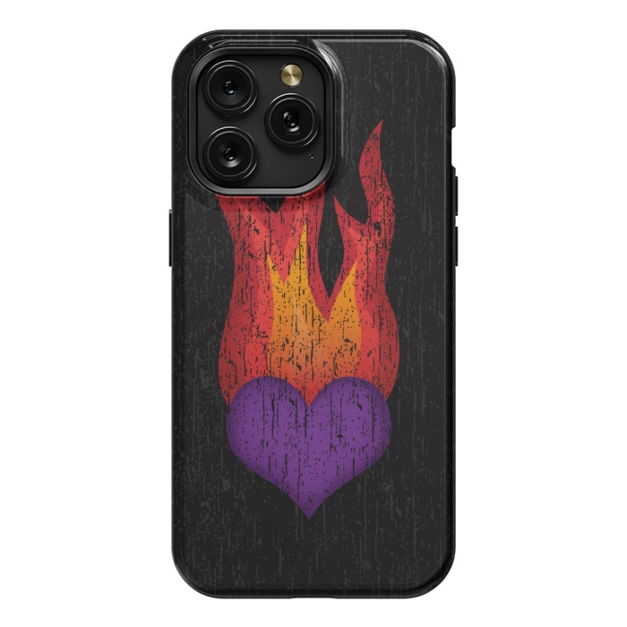 iPhone 15 Pro Max StrongFit Heart on Fire by Majoih