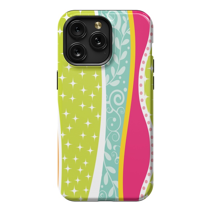 iPhone 15 Pro Max StrongFit ethnic lines pattern by MALLIKA