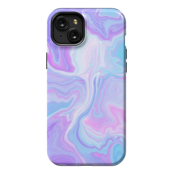 iPhone 15 Plus StrongFit Blue pink purple marble by Jms