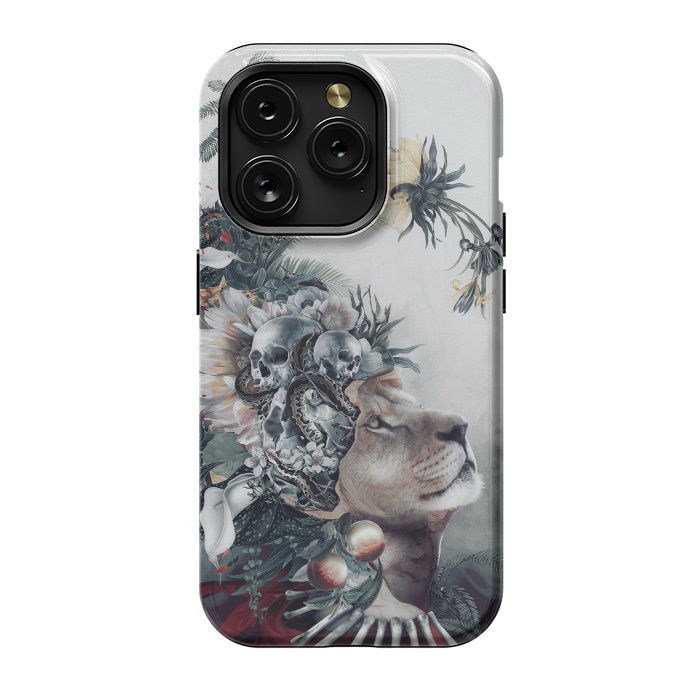 iPhone 15 Pro StrongFit Lion and Skulls by Riza Peker