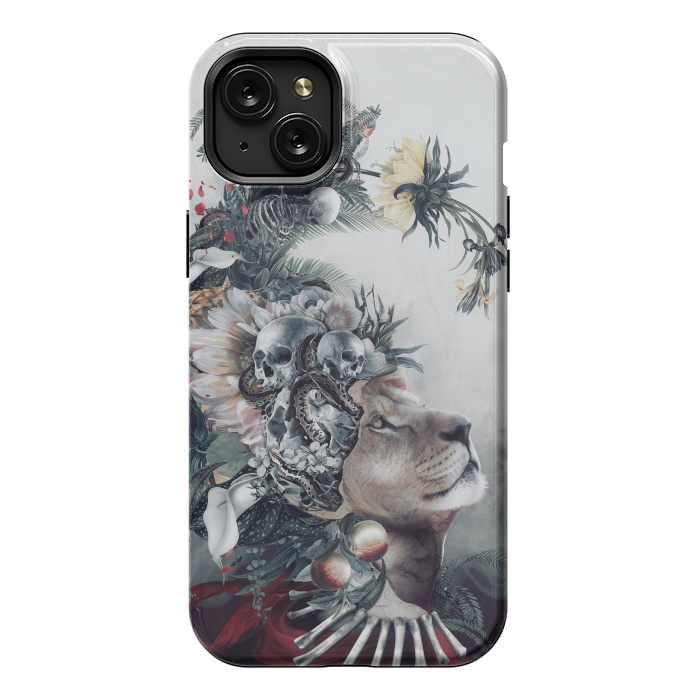 iPhone 15 Plus StrongFit Lion and Skulls by Riza Peker