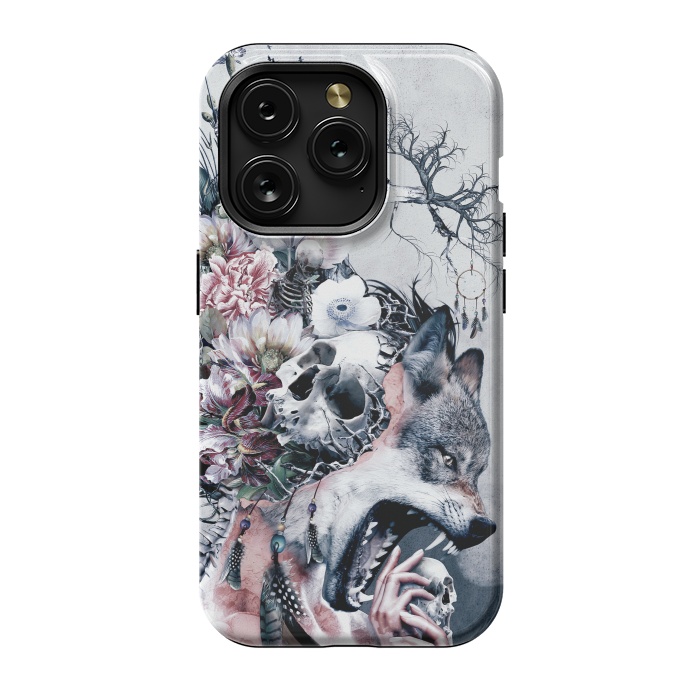 iPhone 15 Pro StrongFit Wolf and Skulls by Riza Peker