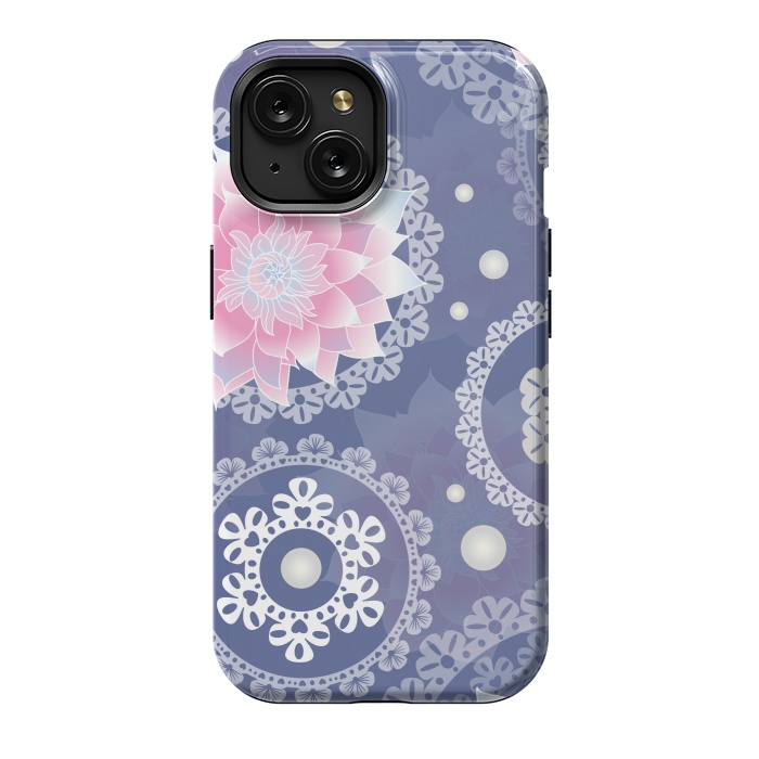 iPhone 15 StrongFit lotus floral pattern by MALLIKA