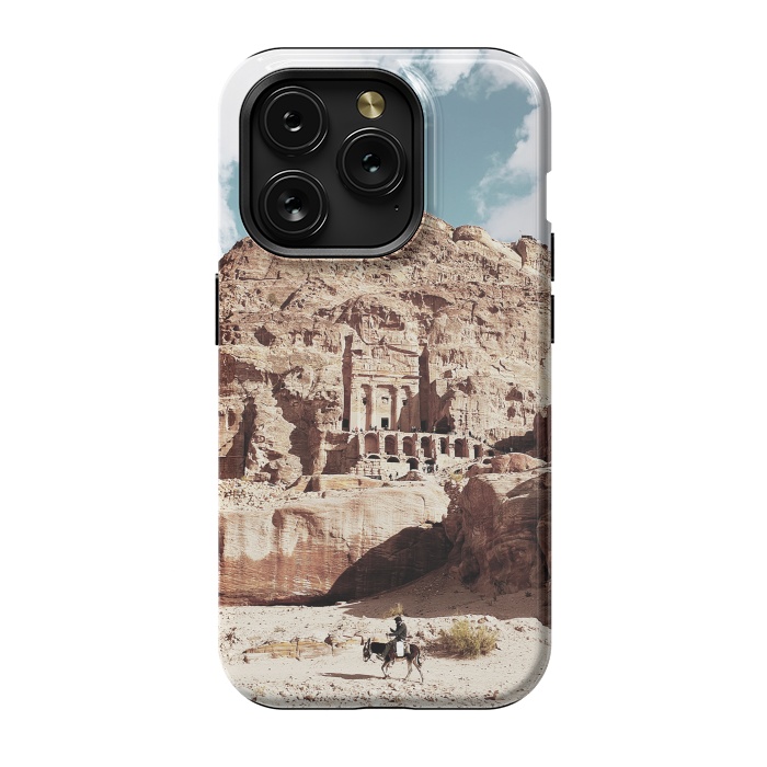 iPhone 15 Pro StrongFit Petra temple Jordan sandstone landscape by Oana 