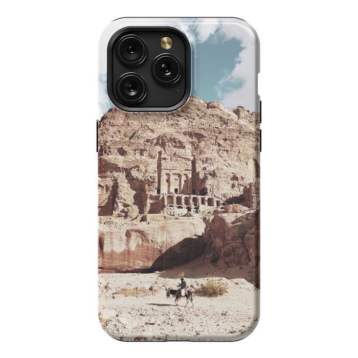 iPhone 15 Pro Max StrongFit Petra temple Jordan sandstone landscape by Oana 
