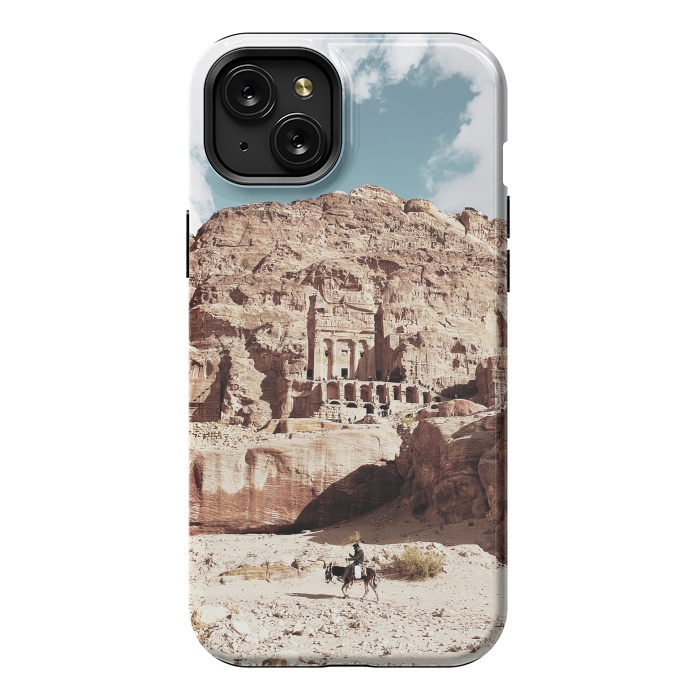 iPhone 15 Plus StrongFit Petra temple Jordan sandstone landscape by Oana 