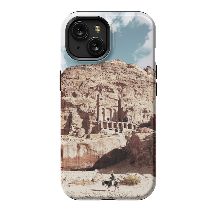 iPhone 15 StrongFit Petra temple Jordan sandstone landscape by Oana 