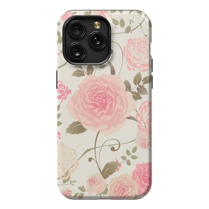 iPhone 15 Pro Max StrongFit PINK ROSES PATTERN by MALLIKA