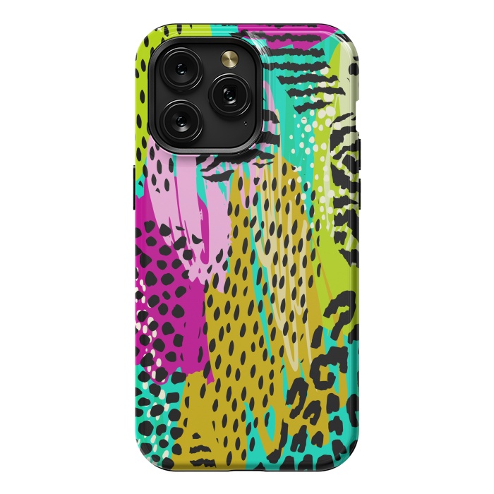 iPhone 15 Pro Max StrongFit colorful abstract animal print by haroulita