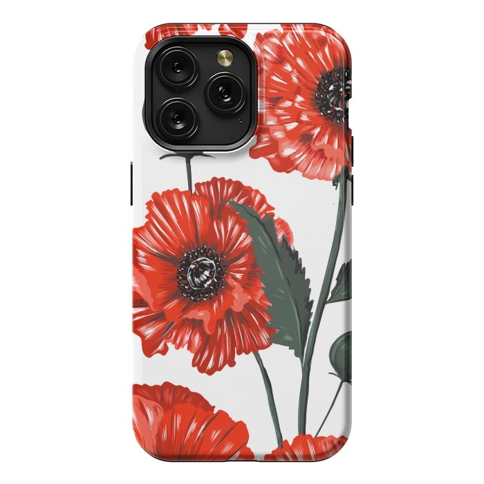 iPhone 15 Pro Max StrongFit red poppy by haroulita