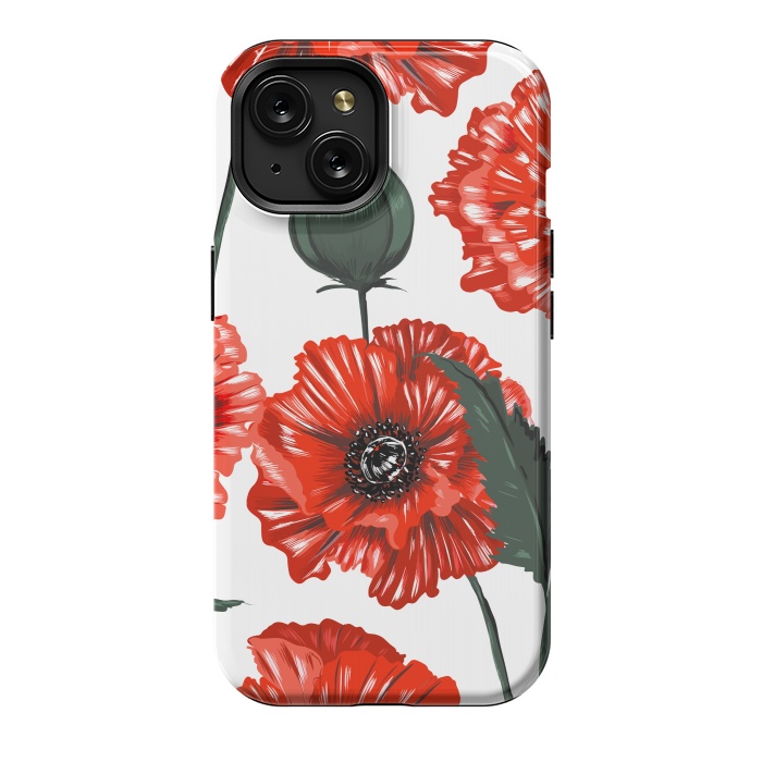 iPhone 15 StrongFit red poppy by haroulita