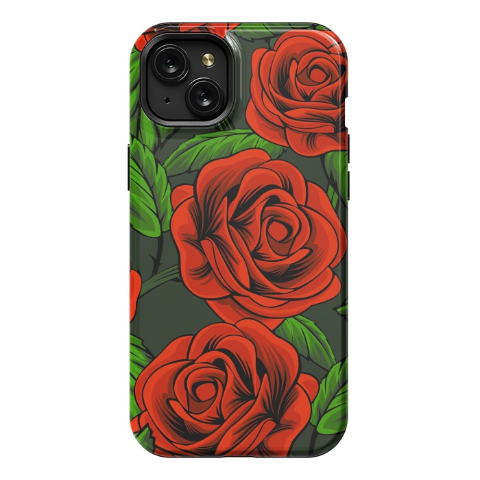 iPhone 15 Plus StrongFit red roses by haroulita
