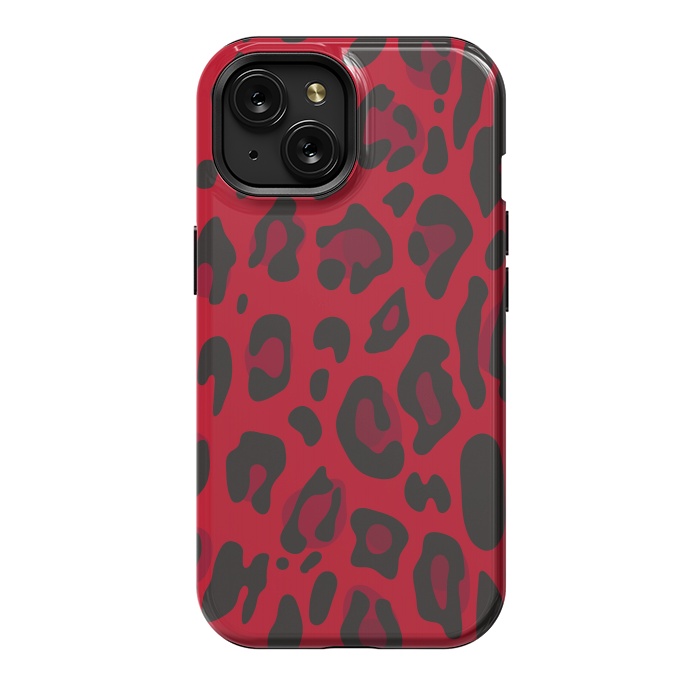 iPhone 15 StrongFit red animal print by haroulita