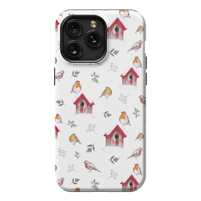 iPhone 15 Pro Max StrongFit Cute Winter Robins by Negin Mf