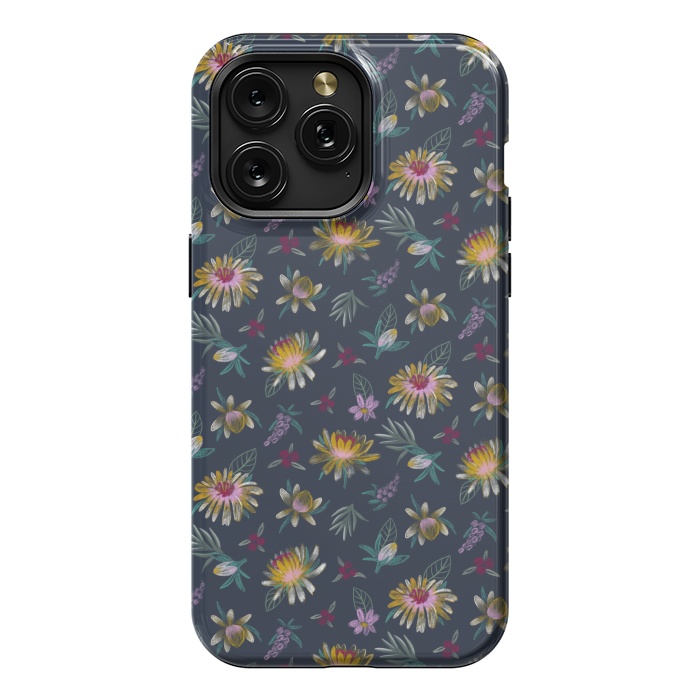 iPhone 15 Pro Max StrongFit Blue Floral by Tishya Oedit