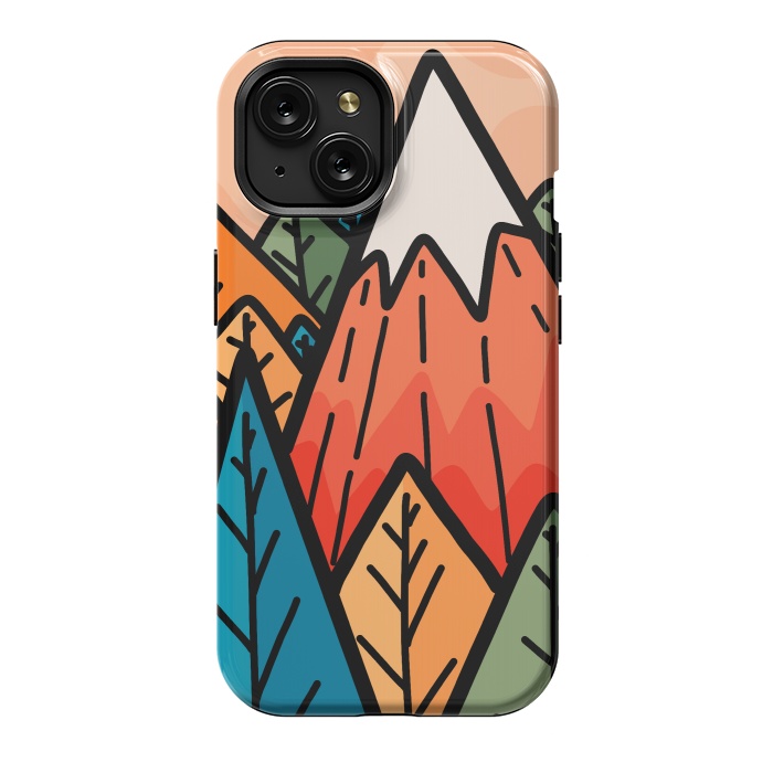 iPhone 15 StrongFit The lone mountain forest by Steve Wade (Swade)