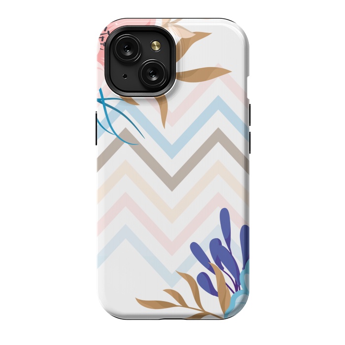 iPhone 15 StrongFit chevron flowers by haroulita