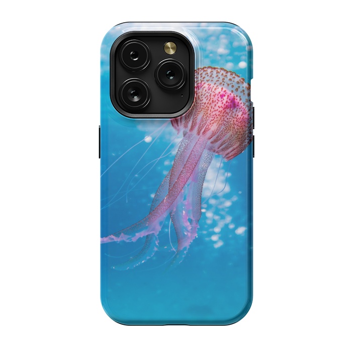 iPhone 15 Pro StrongFit Shallow Focus Photo of Pink and Brown Jellyfish by Winston