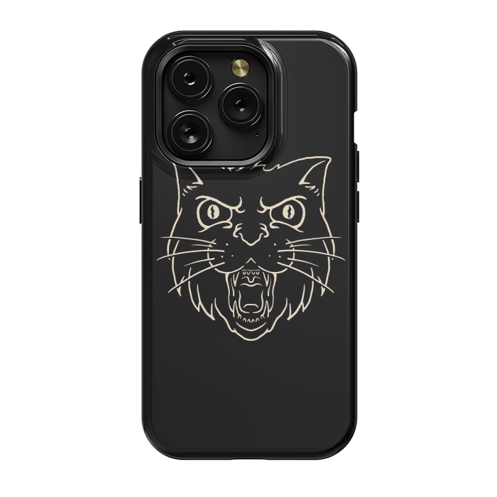 iPhone 15 Pro StrongFit Angry Cat by Afif Quilimo