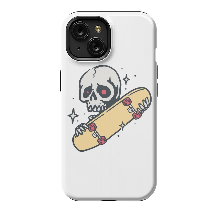 iPhone 15 StrongFit Skull Love Skateboard by Afif Quilimo