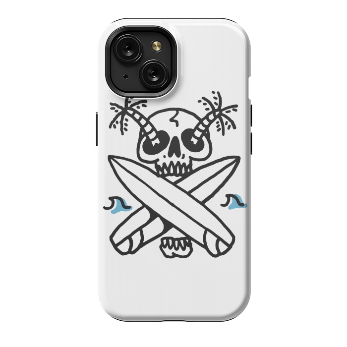 iPhone 15 StrongFit Skull Surf Beach by Afif Quilimo