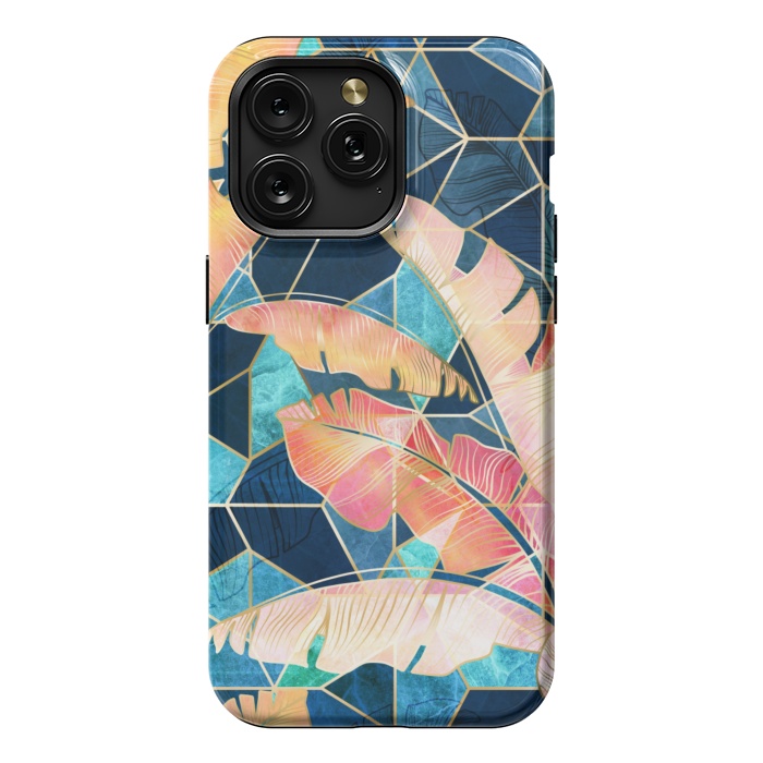 iPhone 15 Pro Max StrongFit Marbled Topical Sunset by gingerlique