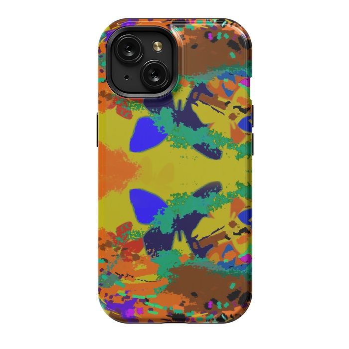 iPhone 15 StrongFit Abstract butterfly digital art design by Josie