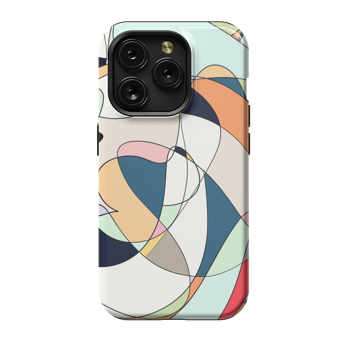 iPhone 15 Pro StrongFit Modern Colorful Abstract Line Art Design by InovArts