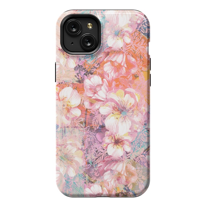iPhone 15 Plus StrongFit Colorful brushed roses painting by Oana 