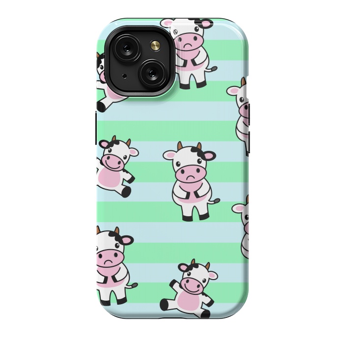 iPhone 15 StrongFit CUTE COW PATTERN by MALLIKA