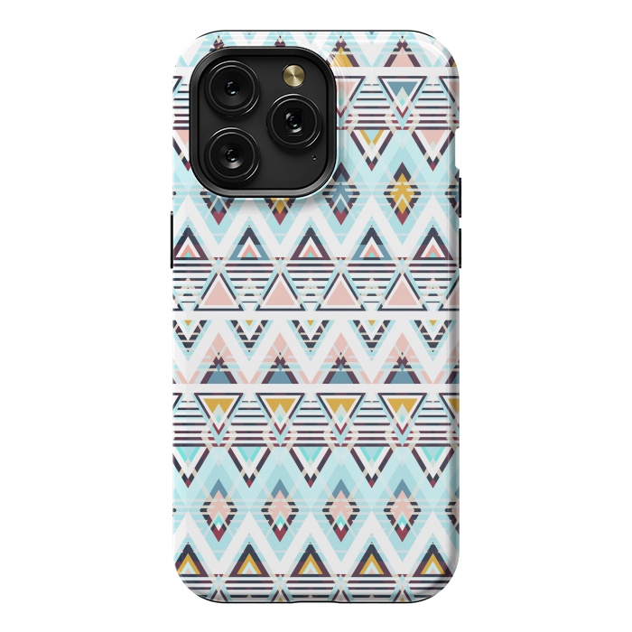 iPhone 15 Pro Max StrongFit Colorful ethnic tribal triangles by Oana 