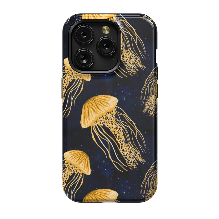 iPhone 15 Pro StrongFit Galaxy Jellyfish Pattern by Julie Erin Designs