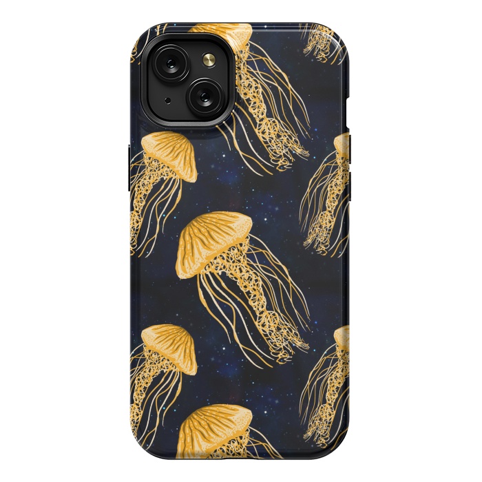 iPhone 15 Plus StrongFit Galaxy Jellyfish Pattern by Julie Erin Designs