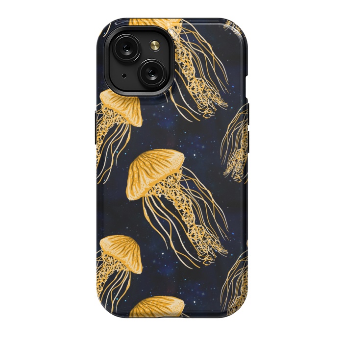 iPhone 15 StrongFit Galaxy Jellyfish Pattern by Julie Erin Designs