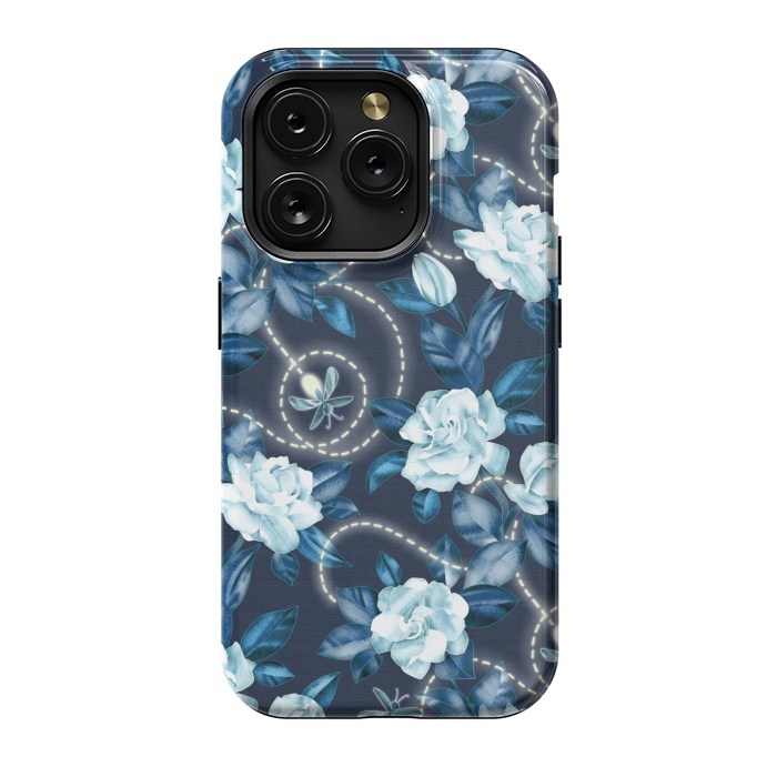 iPhone 15 Pro StrongFit Midnight Sparkles - fireflies and flowers by Micklyn Le Feuvre