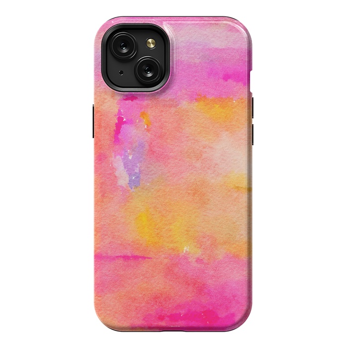 iPhone 15 Plus StrongFit Be A Rainbow In Someone's Cloud | Modern Bohemian Watercolor Painting Optimism Positivity Good Vibes by Uma Prabhakar Gokhale
